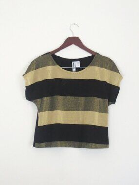 Wurl small gold shimmer crop top